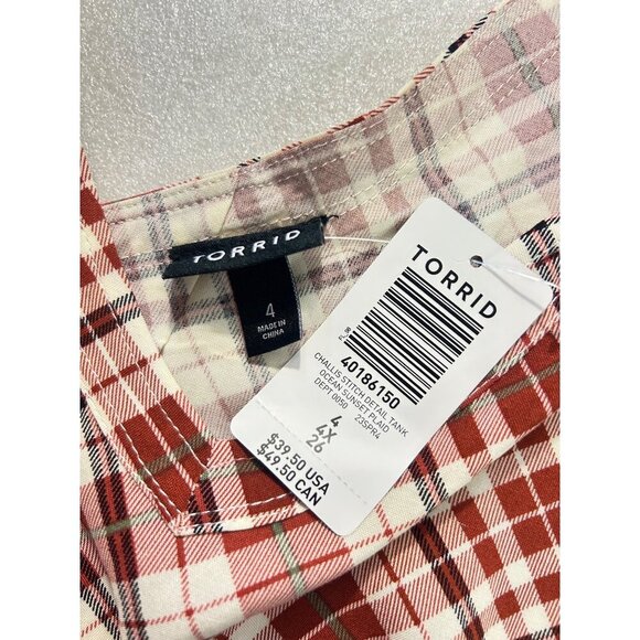 Torrid Challis Tank Ocean Sunset Plaid Women’s Size NWT Various sizes - Picture 6 of 6